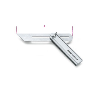 Mitre square, adjustable,  sliding blade, aluminium base,  blades made from chrome-plated steel