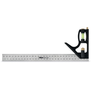 Carpenter's combination square with steel blade