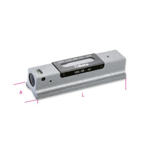 Precision surface level made from  die-cast iron with ground prismatic  base, 2 unbreakable vials,  accuracy: 0.05 mm/m