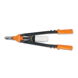 Heavy-duty riveting pliers, supplied with 5 interchangeable nozzles
