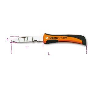 Foldaway knife with wire stripping notch,  stainless steel blade