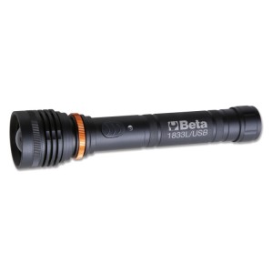Rechargeable high-brightness LED torch, made of sturdy anodized aluminium, up to 1,200 lumens