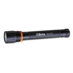 ​High-brightness LED torch, made of sturdy anodized aluminium, up to 500 lumens