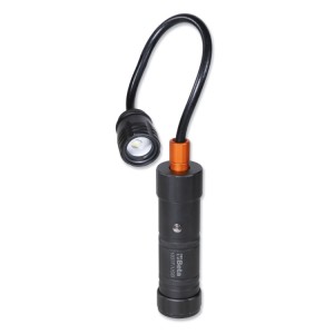 Rechargeable, magnetic, articulated lamp with high-brightness LEDs, made of sturdy anodized aluminium, up to 600 lumens