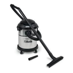 Solid and fluid vacuum cleaner, 20 l, stainless steel drum