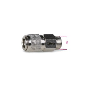 Ball quick couplers,  Asian profile, male threaded, cylindrical (BSP)