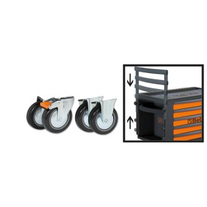 Kit with 4 castors and 1 handle for C23ST