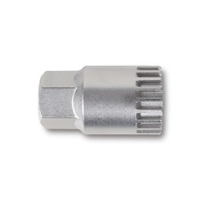20-notch bottom bracket removal socket with central pin, nickel-plated