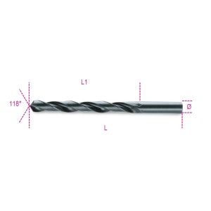 Twist drills with cylindrical shanks,  short series HSS, rolled