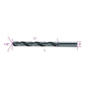 Beta Tools 410AS HSS Twist Drill Bit Cylindrical Shank Rolled 1/8"004100375 