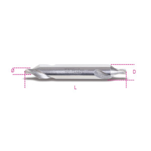 Ground centre drill bits, 60° countersink angle, made of HSS