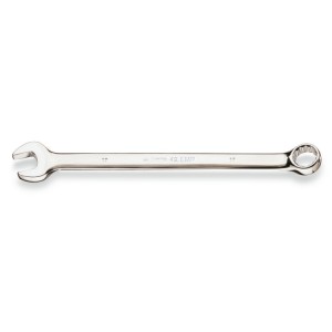 Combination wrenches, open and offset  ring ends, long series, bright chrome-plated