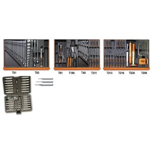 Assortment of 197 tools for universal use in ABS thermoformed trays