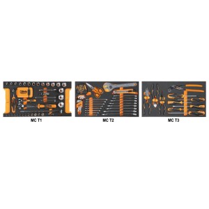 Assortment of 109 tools for universal use in EVA foam trays