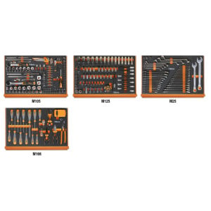 Assortment of 273 tools for car repairs in EVA foam trays