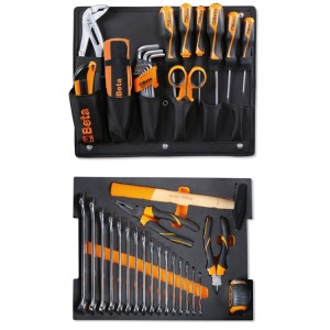 Assortment of 44 tools for tool case COMBO C99V1, in EVA foam tray