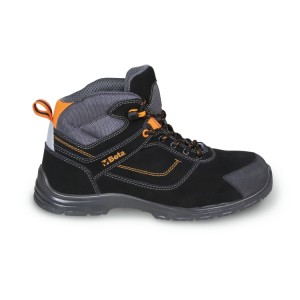 Action nubuck ankle shoe, water-repellent, with anti-abrasion insert in toe cap area and quick opening system