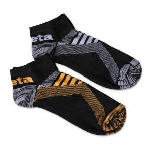 Two pairs of sneaker socks with breathable texture inserts