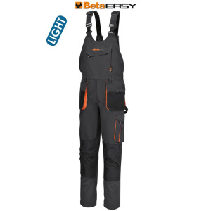 Work bib and brace overalls, lightweight  New design - Improved fit