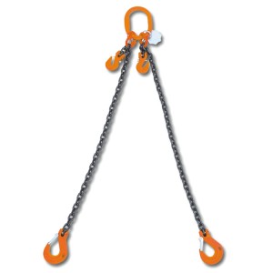 Lifting chain sling, 2 legs  with clevis grab hooks, grade 8