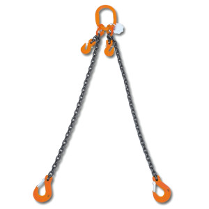 Lifting chain sling, 2 legs  with clevis grab hooks, grade 8