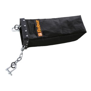 Hoist chain bag, made of black fabric