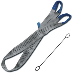 Lifting web slings, grey 4t two layers with reinforced eyes high-tenacity polyester (PES) belt