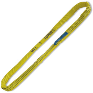 Lifting round slings, yellow 3t high-tenacity polyester (PES) belt