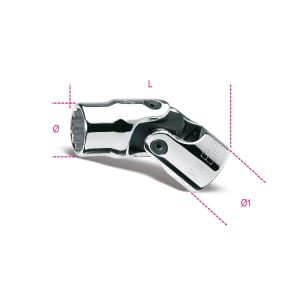 Swivel end bi-hex hand sockets