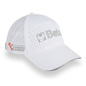 Baseball cap with curved visor, white