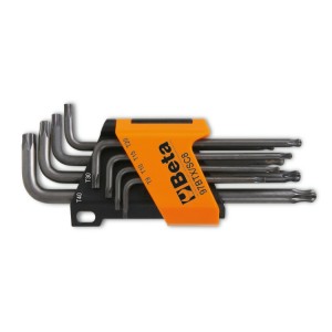 Set of 8 ball head offset key wrenches, for Torx® head screws