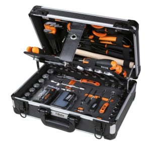 Tool case with assortment of 128 GENERAL MAINTENANCE TOOLS