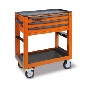 Service trolley with three drawers and assortment of 189 tools