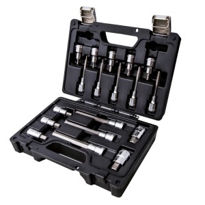 Assortment of 18 sockets drivers for hexagon screws, in plastic case