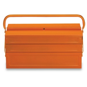 Five-section cantilever tool box,  made from sheet metal