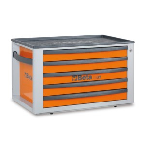 Portable tool chest with five drawers