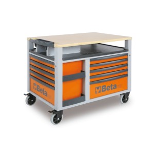 SuperTank trolley with worktop and ten drawers