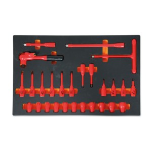 Foam tray for electrotechnical maintenance, insulated tools, 1000V