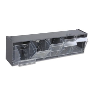 Wall-mounted 5-tray tool holder, made of plastic,  with support