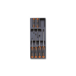 Hard thermoformed tray with Beta Evox screwdrivers for Phillips® head screws