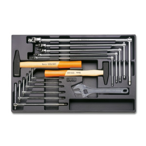 Hard thermoformed tray with tool assortment