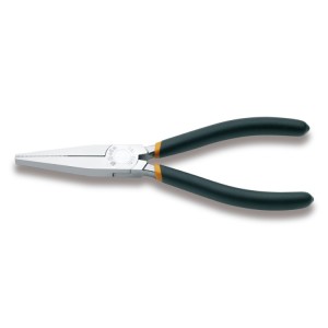 Long flat knurled nose pliers,  slip-proof double layer PVC coated handles