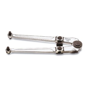 Round pin wrench for ring nuts  with front holes