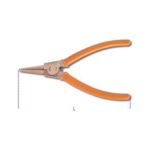Sparkproof external circlip pliers, straight pattern, PVC-coated handles
