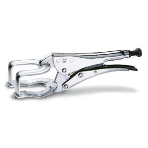 Adjustable self-locking pliers,  fork-type jaws