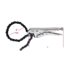 Adjustable self-locking pliers with chain