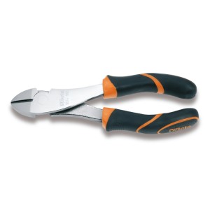 Heavy duty diagonal cutting nippers, chrome-plated, bi-material handles