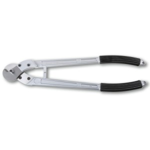 Heavy-duty cutters for flexible steel cables, handles with thermoplastic grips