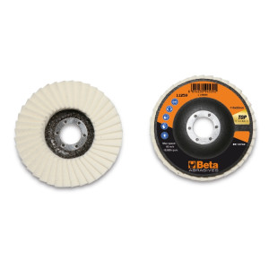 Felt flap discs, fibreglass backing pad, single flap construction