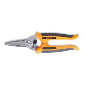 Multiuse scissors, straight blades  made in stainless steel, with microteeth